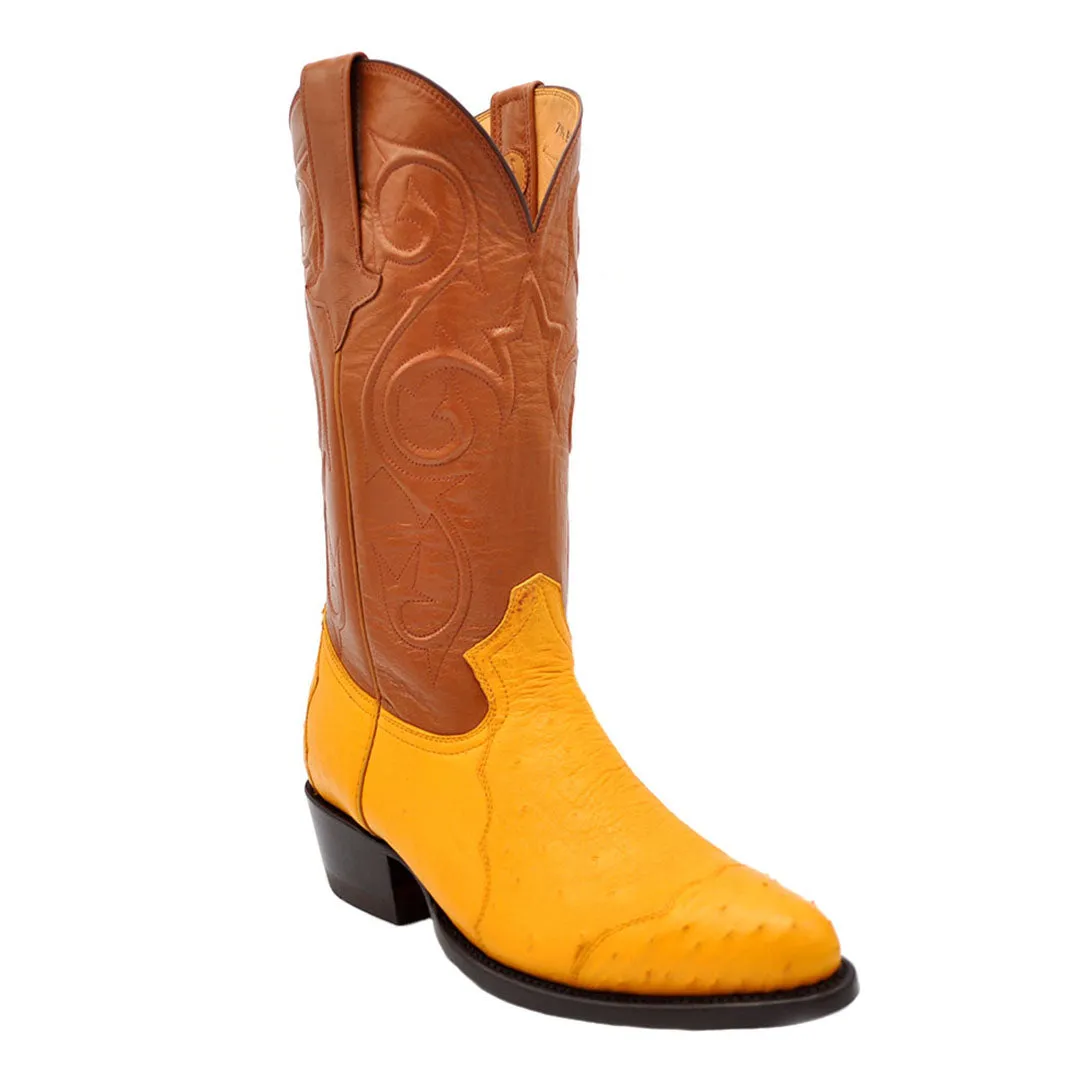 Gavel Men's Hidalgo 4 Piece Ostrich Boots - Buttercup