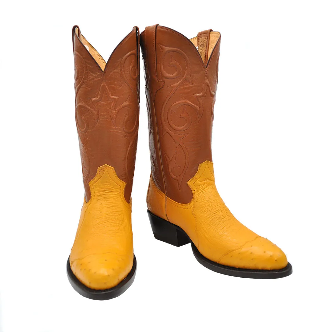 Gavel Men's Hidalgo 4 Piece Ostrich Boots - Buttercup