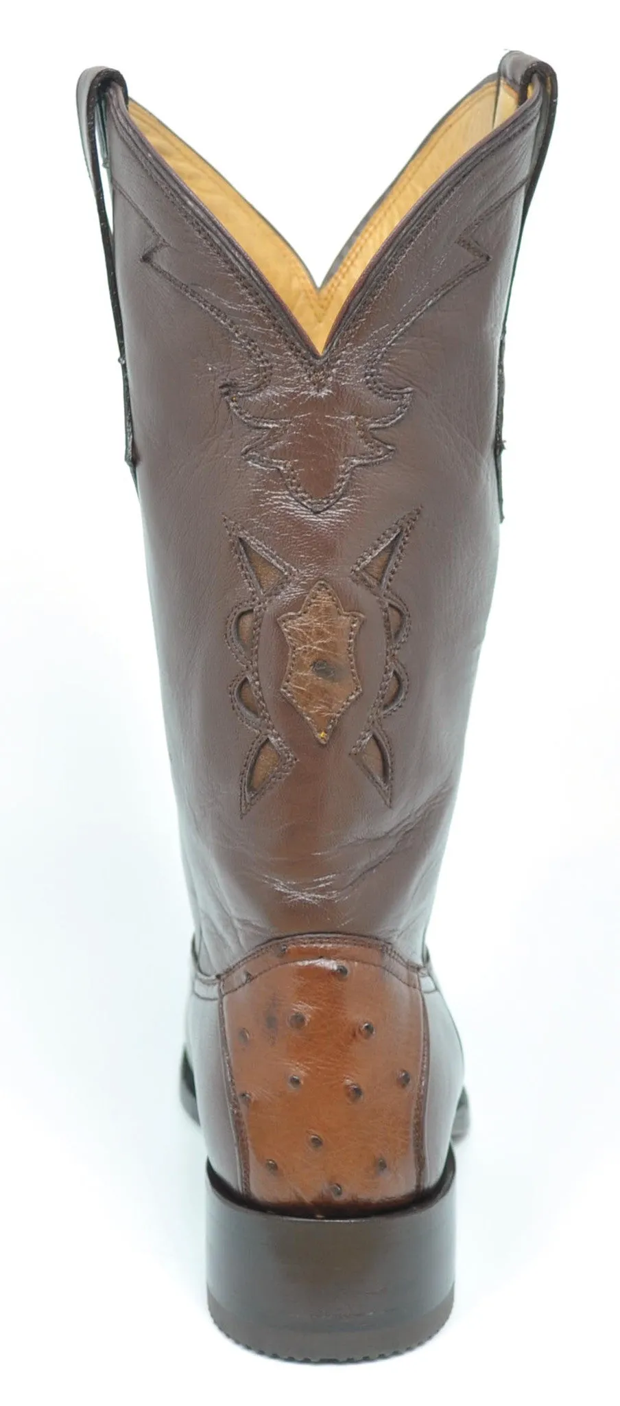 Gavel Men's Vela Spanish Toe Ostrich Boots - Tobacco