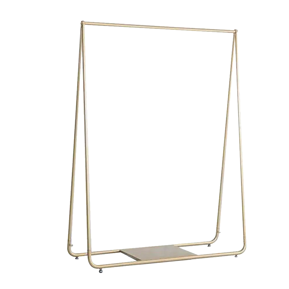 Golden Metal Garment Display Rack, Smooth Finish, 150x160cm