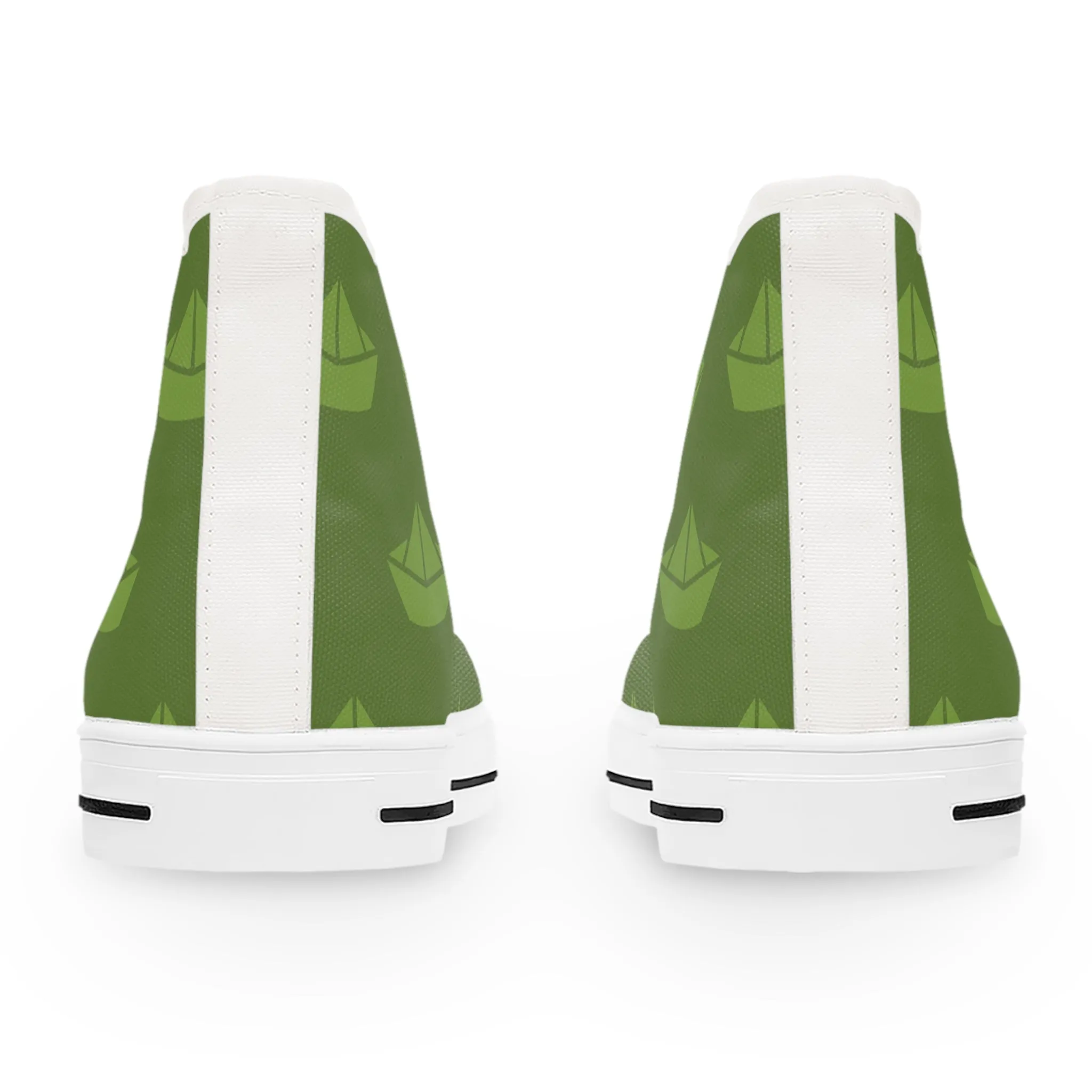 Green Sail Boat Women's High Top Sneakers