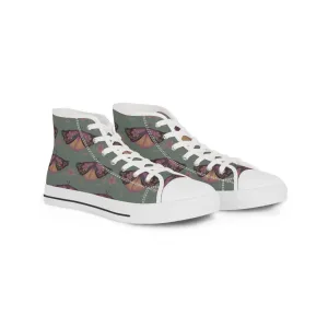 Hawk Moth with Flowers Men's High Top Sneakers