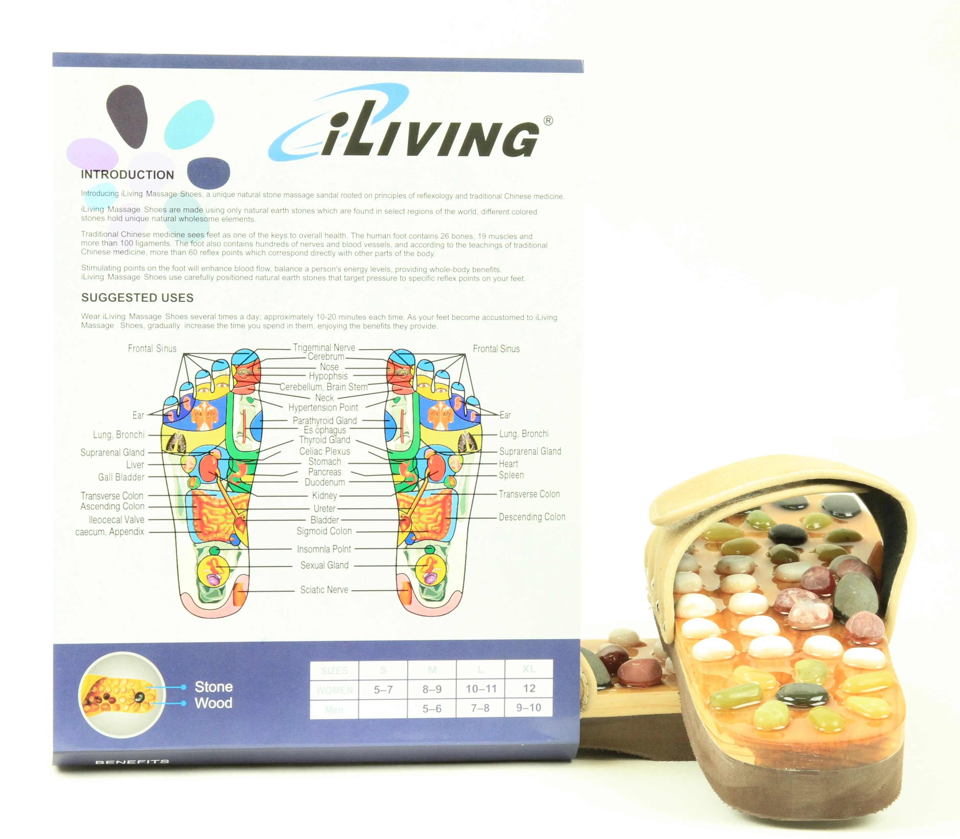 iLIVING Natural Stone Massage Shoes