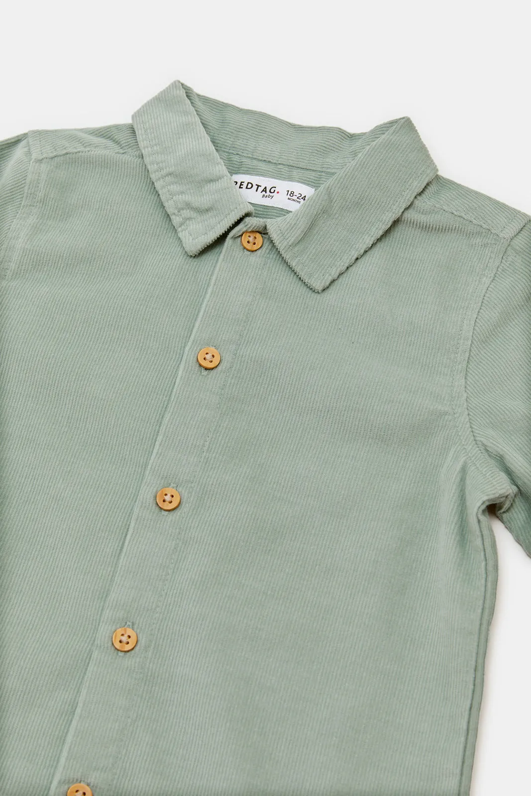 Infant Boys Teal Cord Shirt