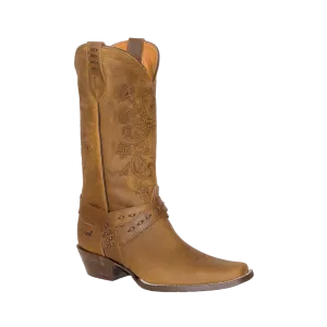 International M Women's Strap Harnes Rustic Brown Square Toe Boot