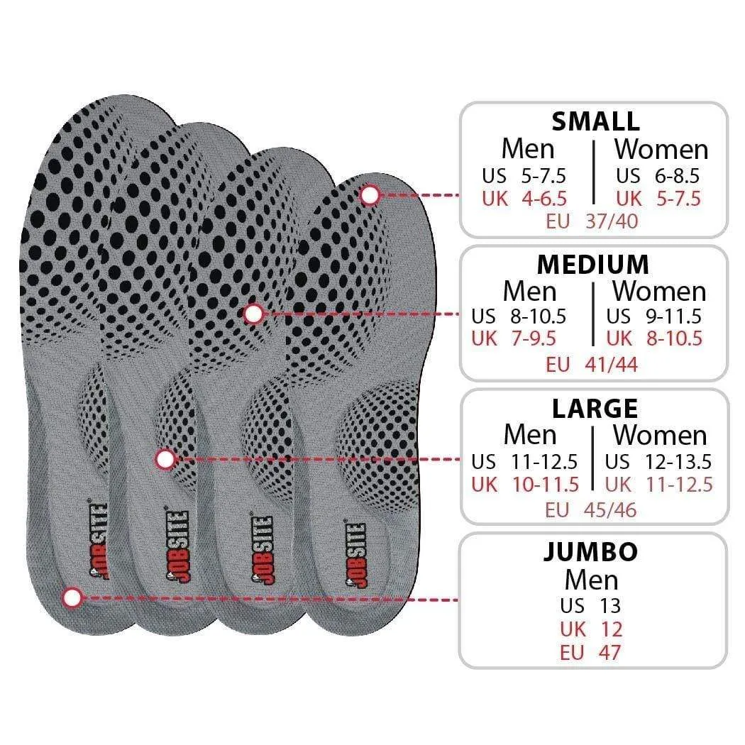 JobSite Power Tuff Anti-Fatigue Support Work Orthotic Insoles