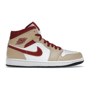 Jordan 1 Mid Beige Red