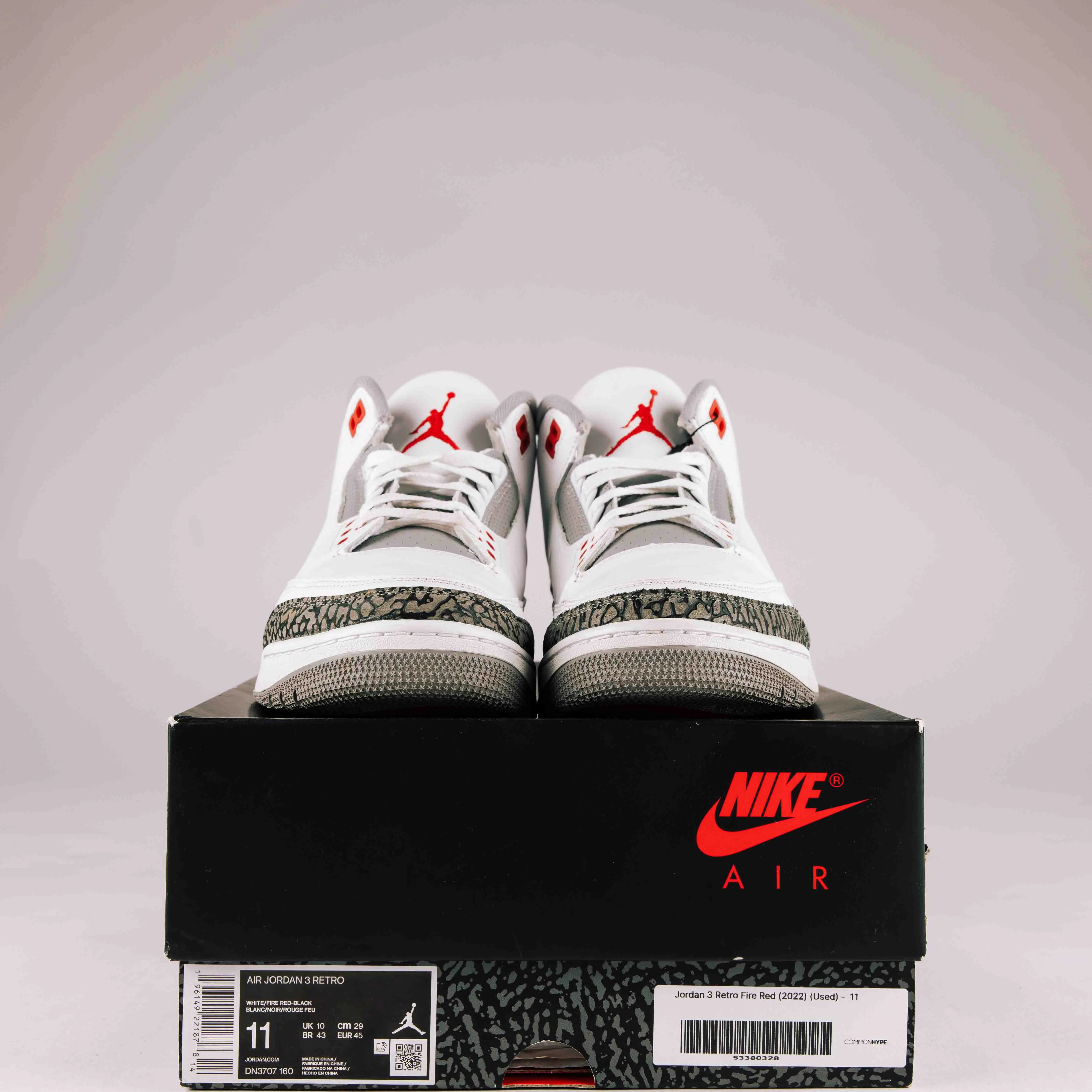 Jordan 3 Retro Fire Red (2022) - Used - 2013