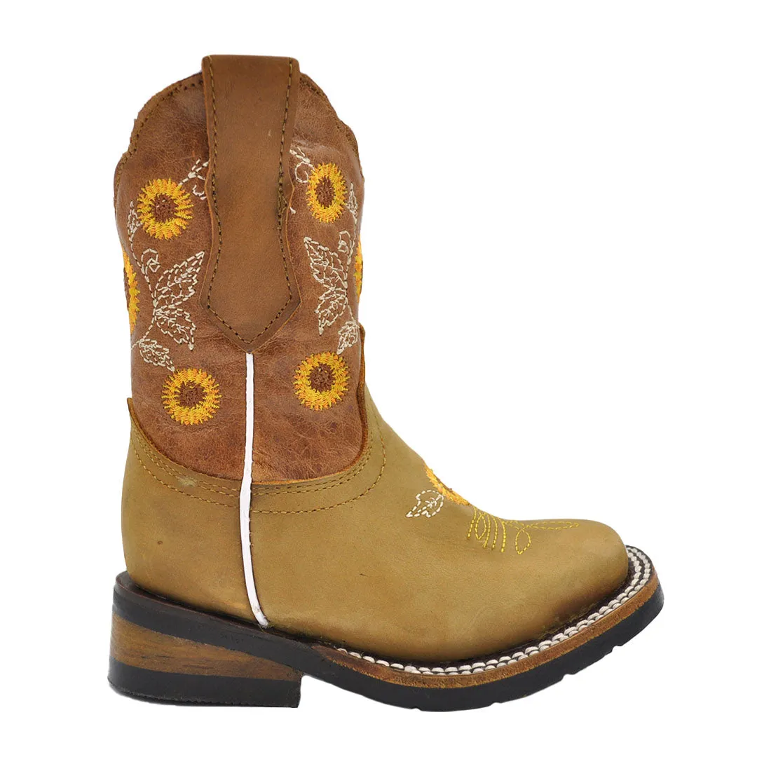 Junior Kid's Girls Sunflower Tan Rodeo Boots