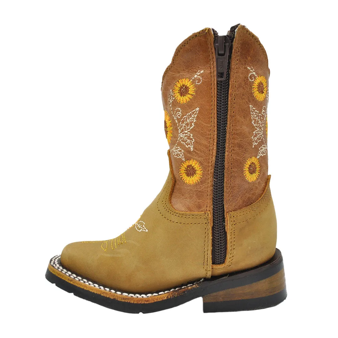 Junior Kid's Girls Sunflower Tan Rodeo Boots