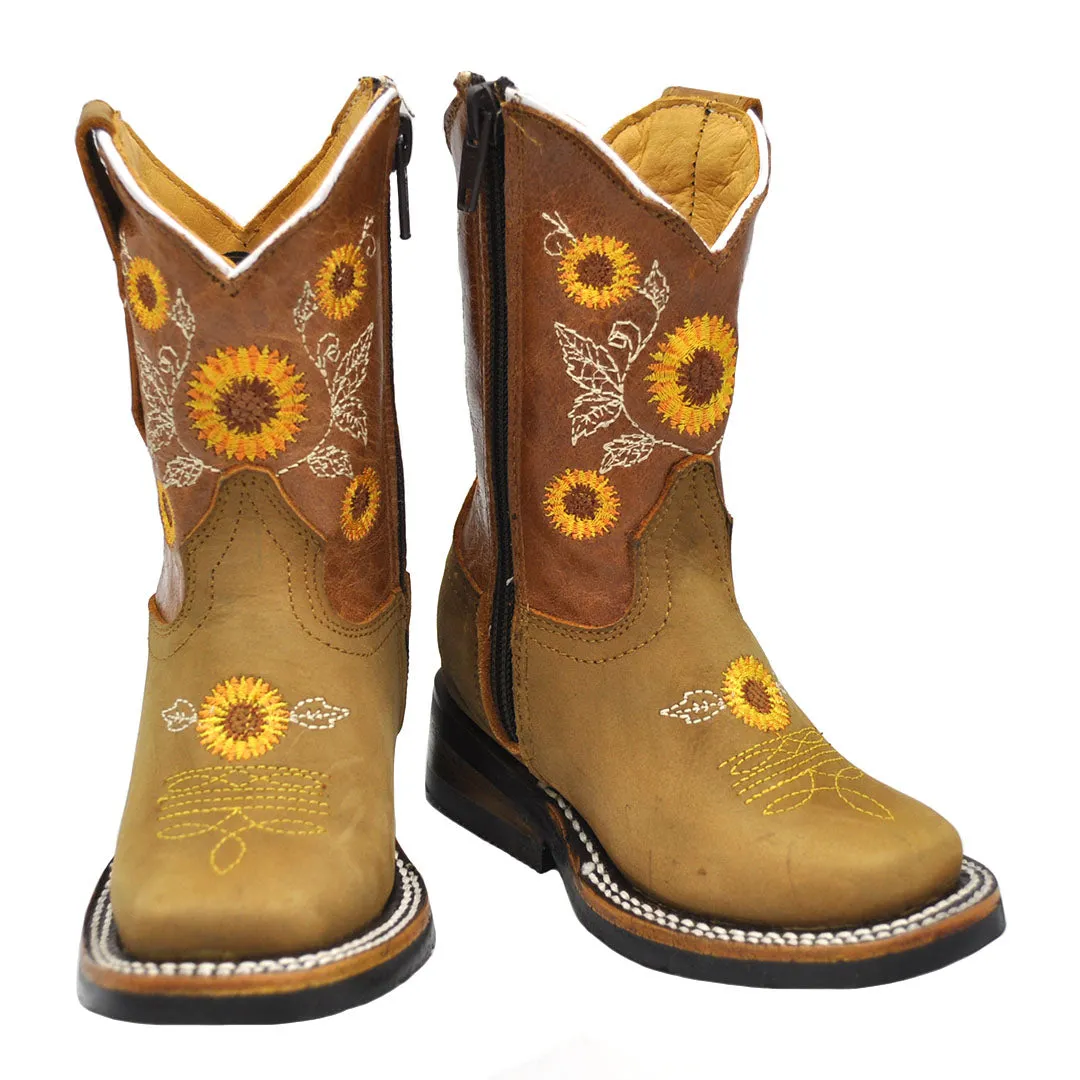 Junior Kid's Girls Sunflower Tan Rodeo Boots