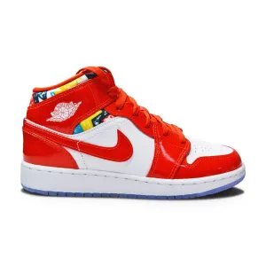 Juniors Nike Air Jordan 1 Mid SE - DC7248 600 - Chile Red White Pollen