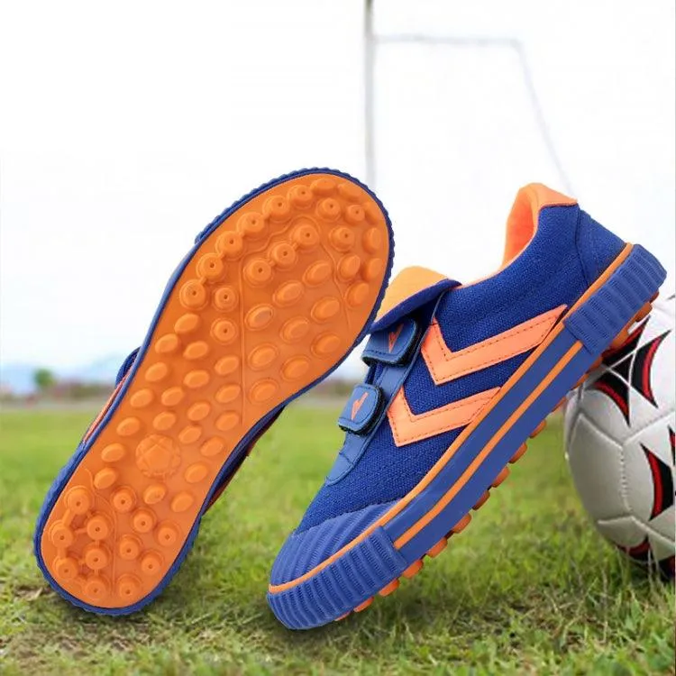 Kids' Anti-Slip Soccer Training Shoes - Durable Nylon Fastener Football Footwear