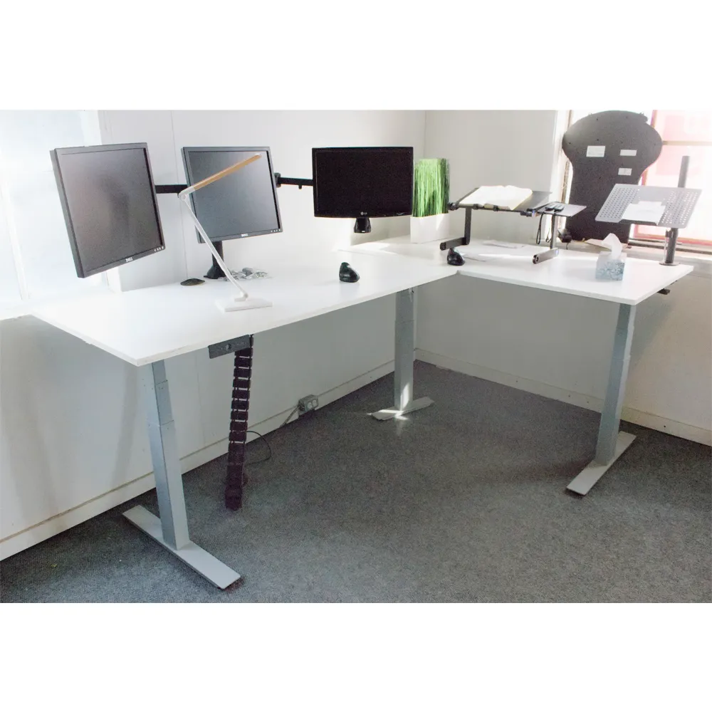 L-Desk Standing Desk with Programmable Adjustable Height Controls