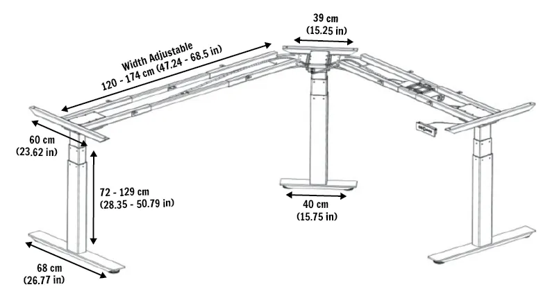 L-Desk Standing Desk with Programmable Adjustable Height Controls