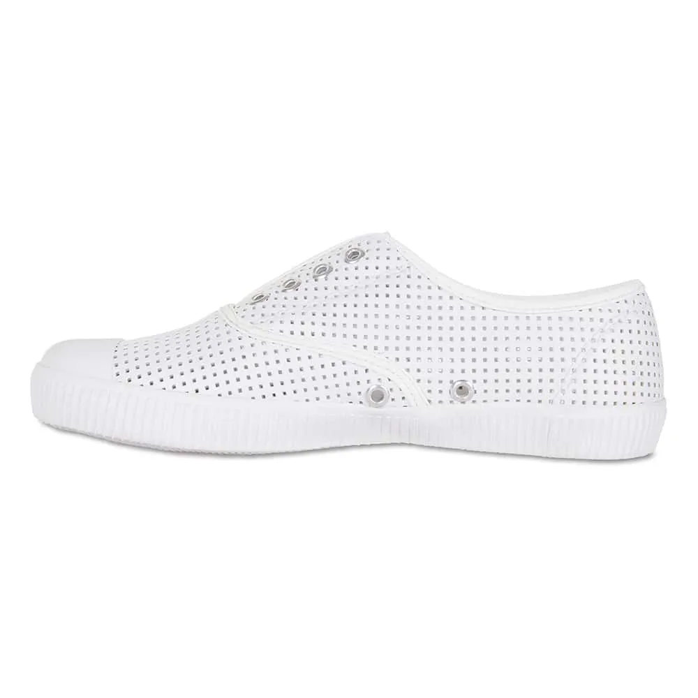 Lacey Sneaker in White Canvas