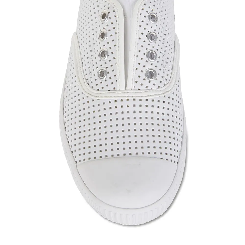 Lacey Sneaker in White Canvas