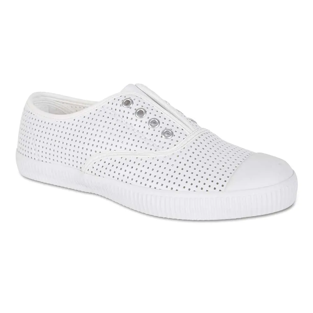 Lacey Sneaker in White Canvas