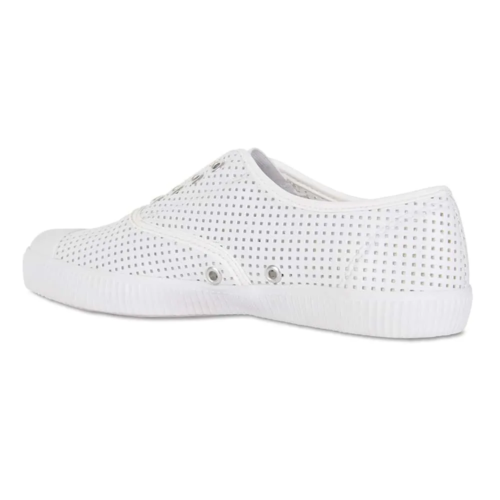 Lacey Sneaker in White Canvas