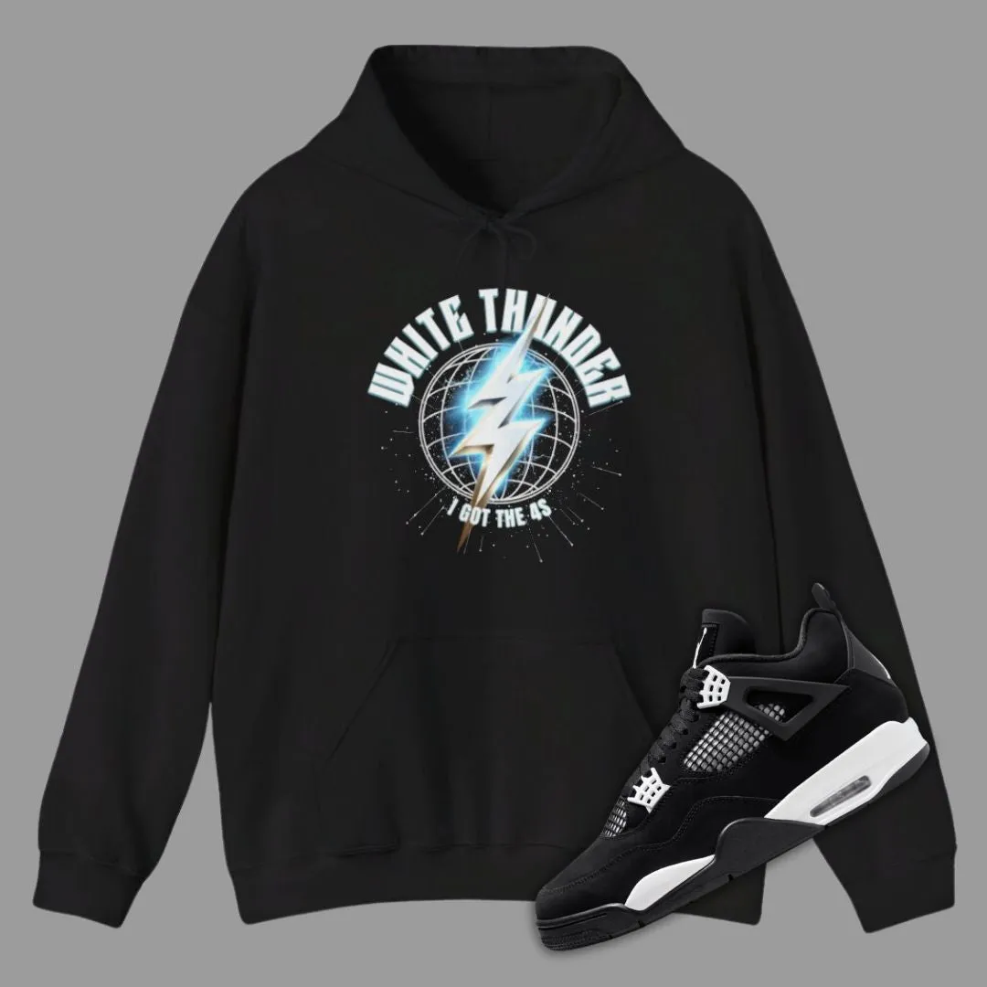 Lightning Bolt Hoodie Matching Jordan 4 White Thunder