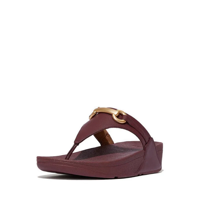 Lulu Chunky-Snaffle Leather Toe-Post Sandals