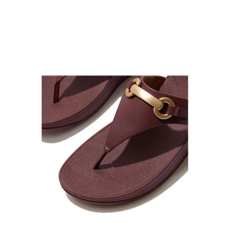 Lulu Chunky-Snaffle Leather Toe-Post Sandals