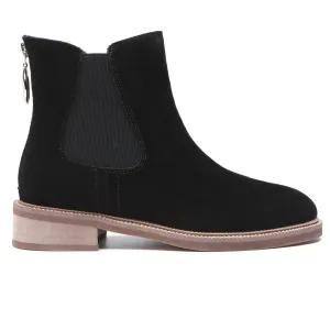 Luxe Black Ankle Zipper Boots