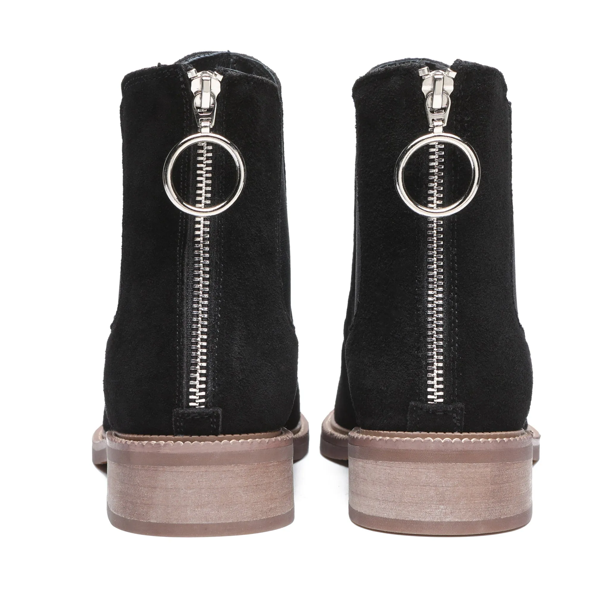 Luxe Black Ankle Zipper Boots