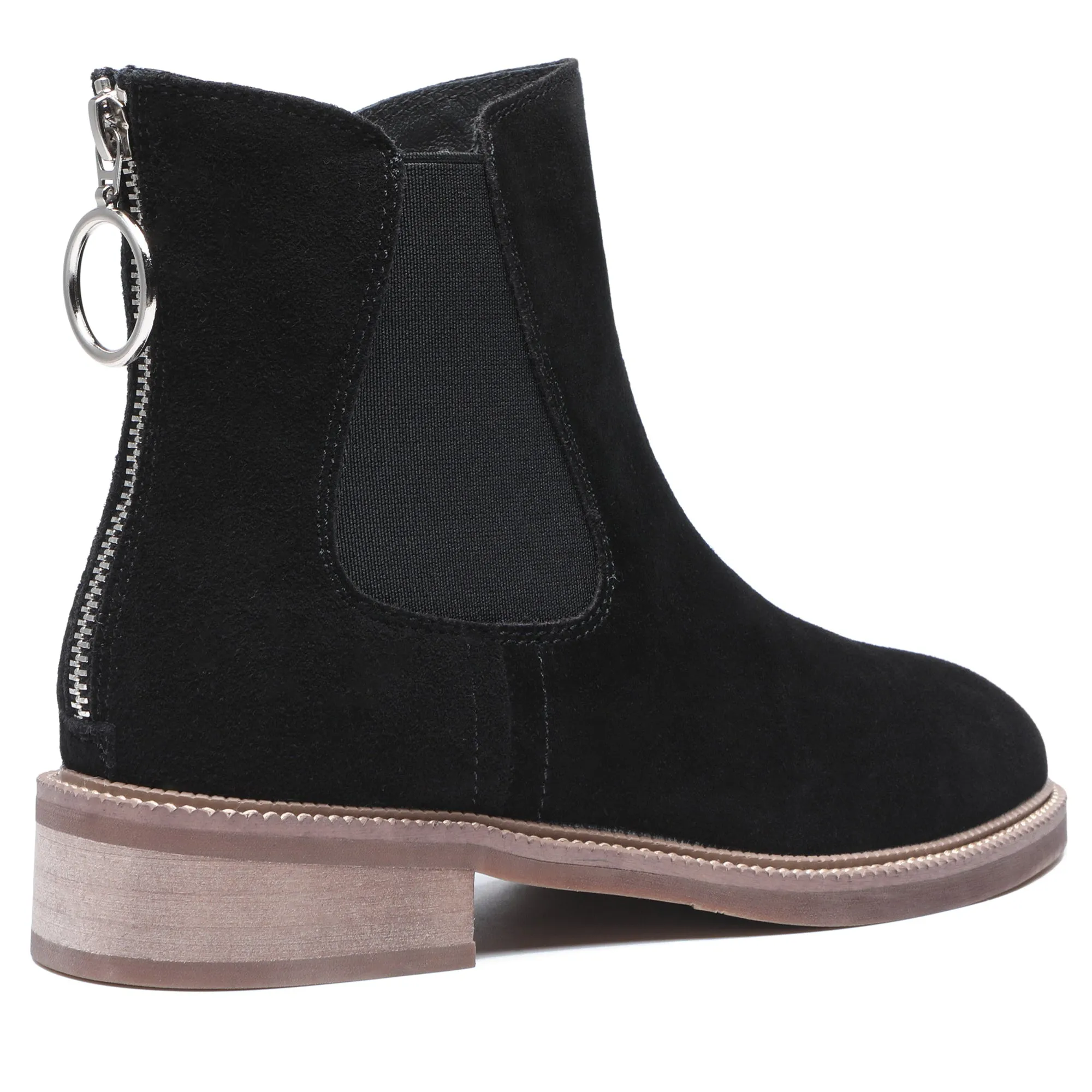 Luxe Black Ankle Zipper Boots