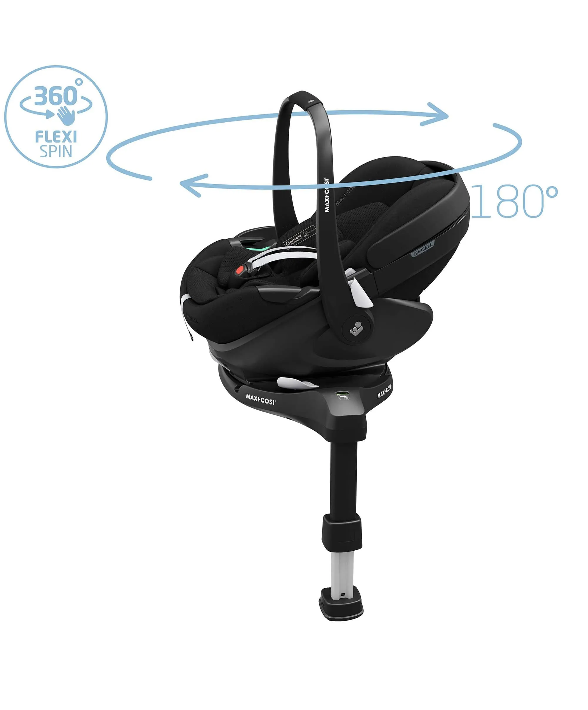 Maxi Cosi Fame Pushchair Bundle With Pebble 360 Pro 2 Car Seat & Base – Black with Black Wheels