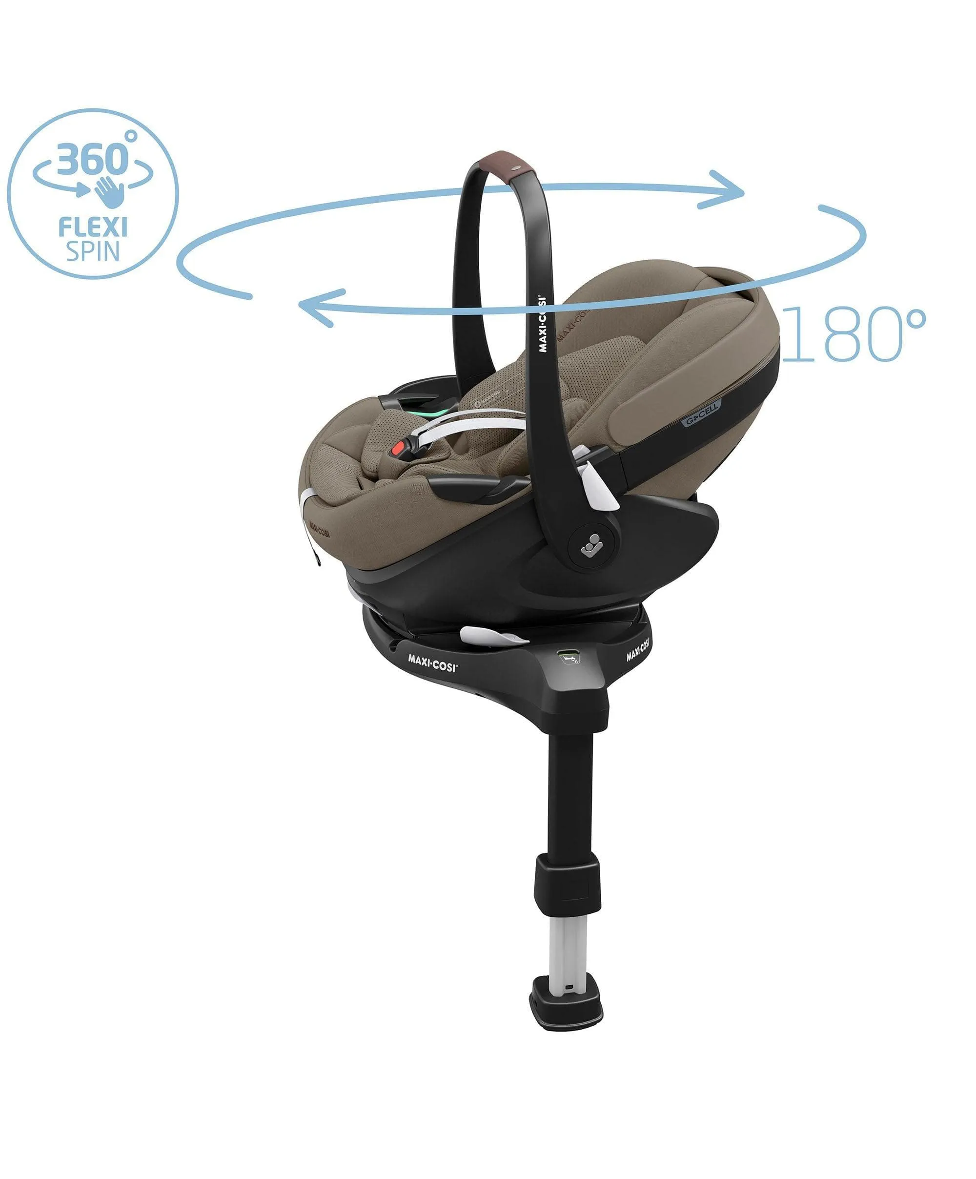 Maxi Cosi Fame Pushchair Bundle With Pebble 360 Pro 2 Car Seat & Base – Truffle with Brown Wheels