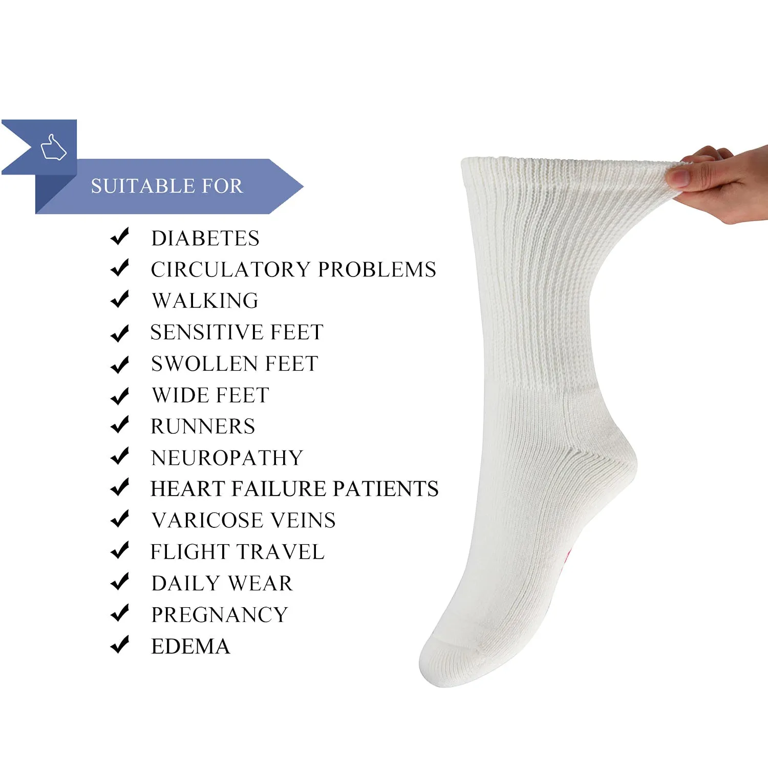 MD Cotton Non-Binding Warm Cushion Crew Socks Dress Socks