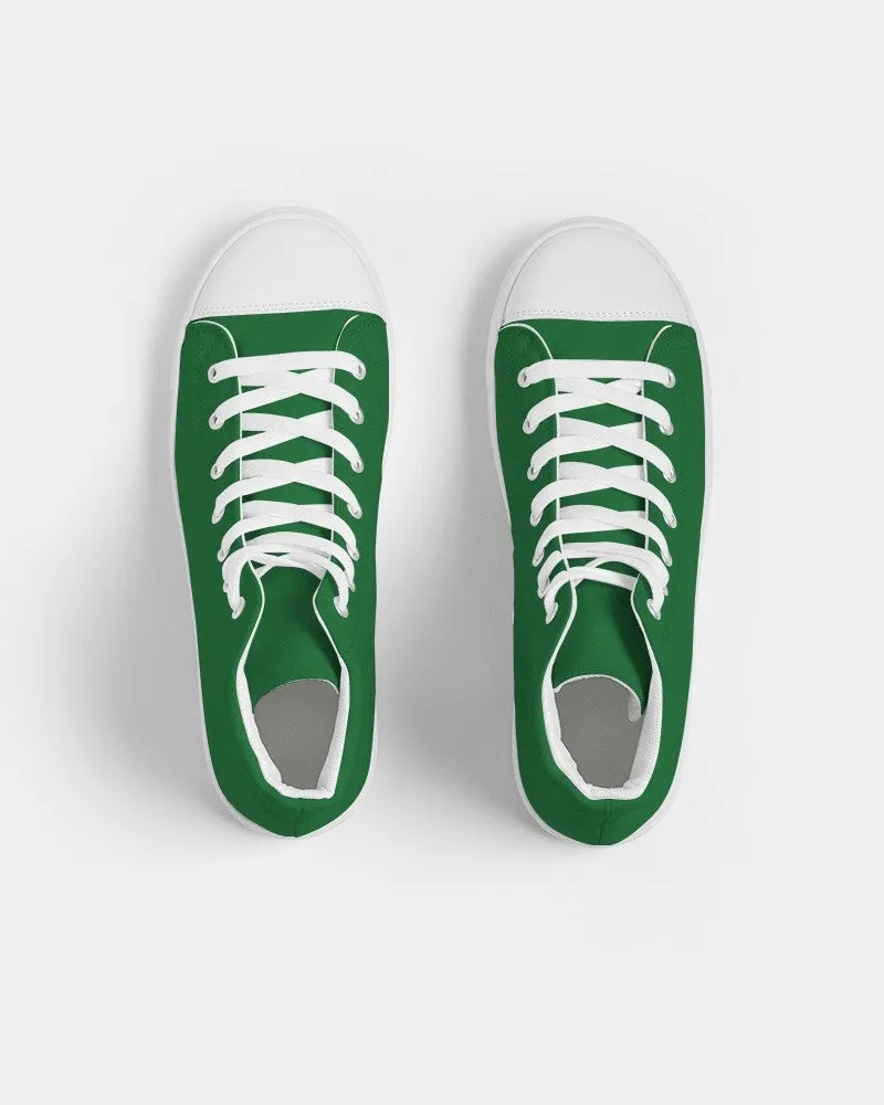 Medium Dark Green Men's High-top Canvas Sneakers | Men's | Medium Dark Pure Green | C75M0Y100K60