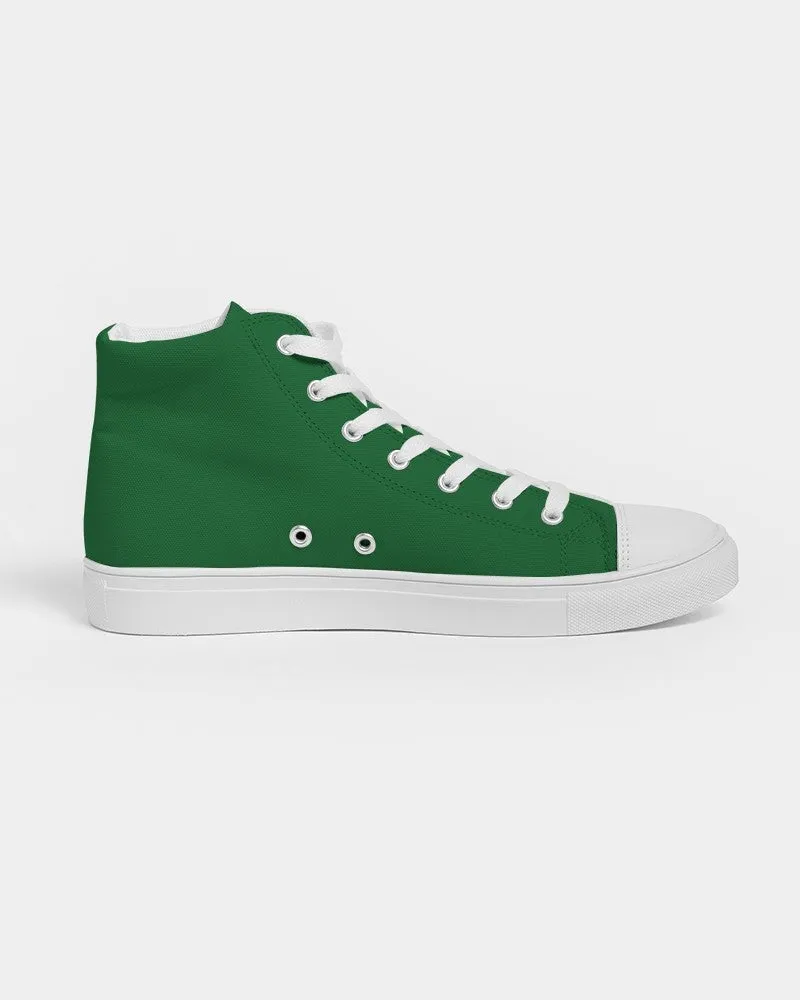 Medium Dark Green Men's High-top Canvas Sneakers | Men's | Medium Dark Pure Green | C75M0Y100K60