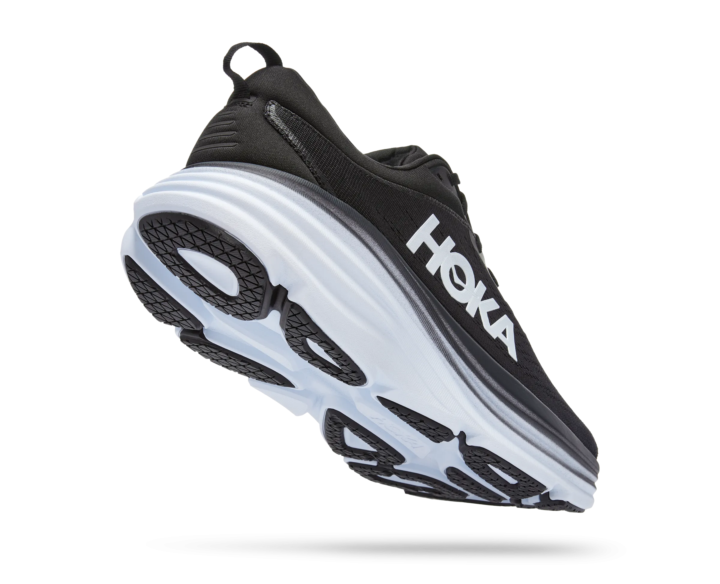 Men's HOKA Bondi 8 Wide Running Shoe in Black / White