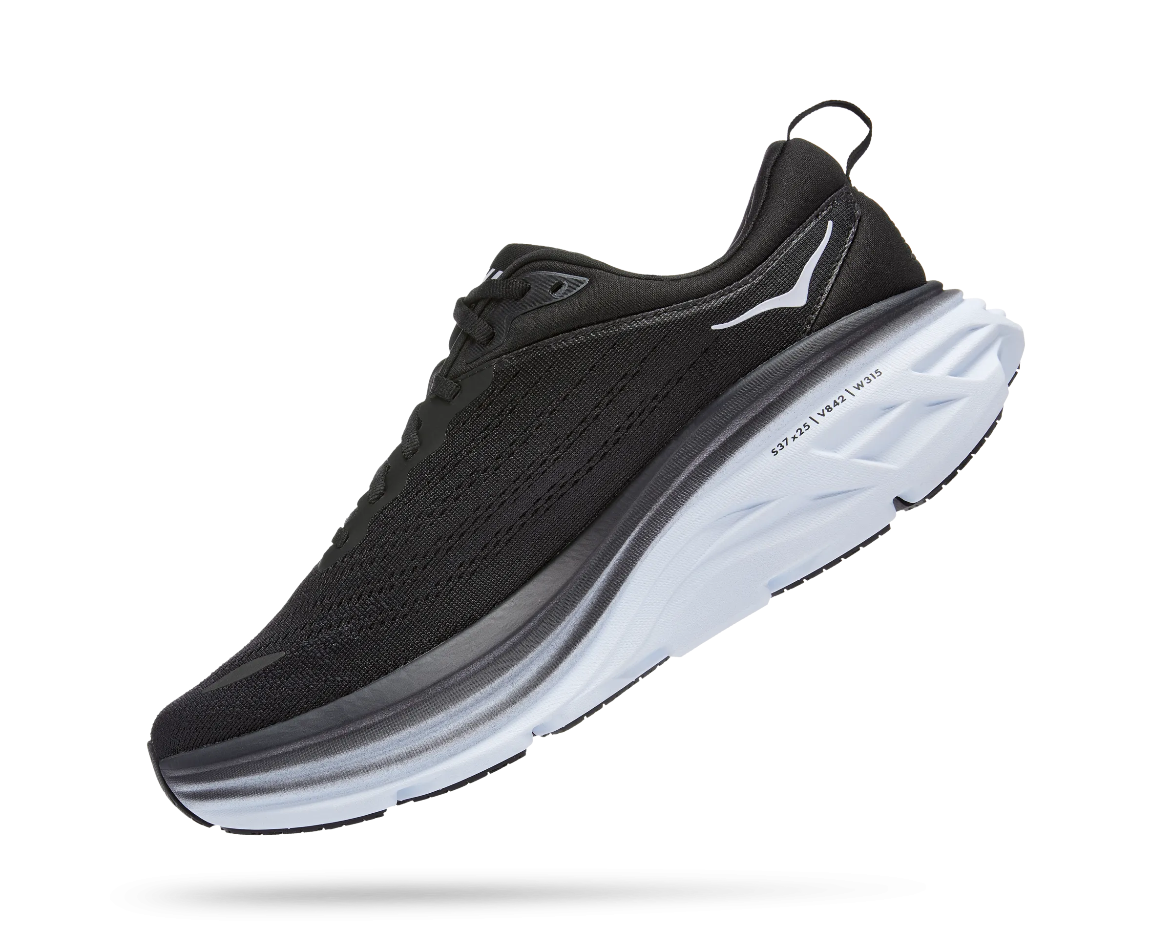 Men's HOKA Bondi 8 Wide Running Shoe in Black / White