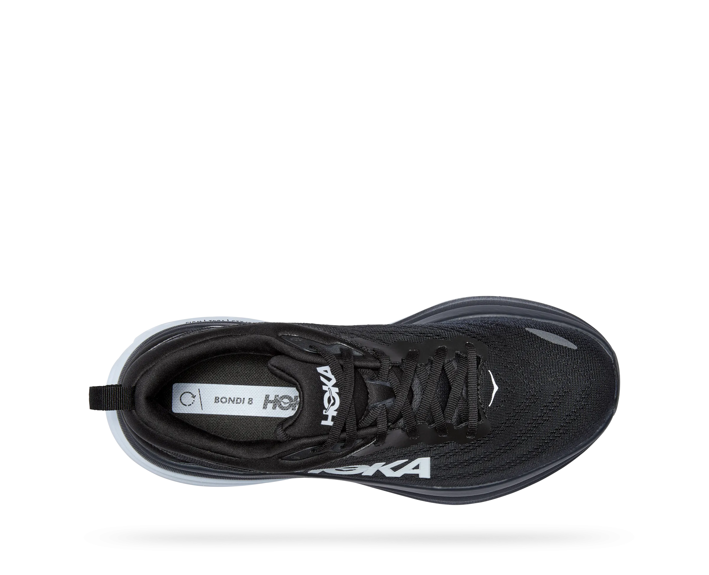 Men's HOKA Bondi 8 Wide Running Shoe in Black / White