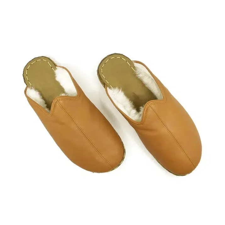 Men's Sheepskin Slippers Orange