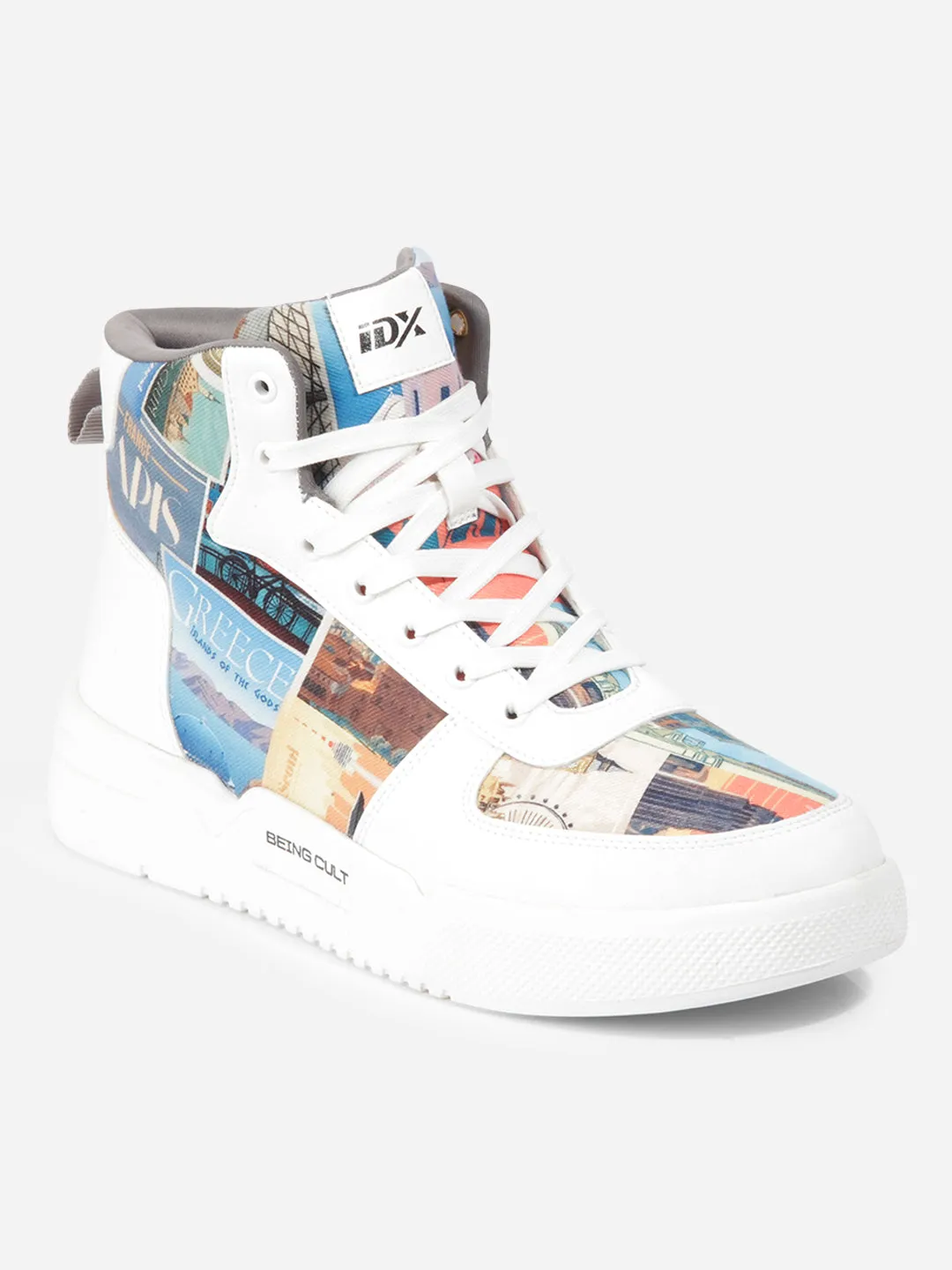 Men's White Graphic Print  Sneakers IX6018