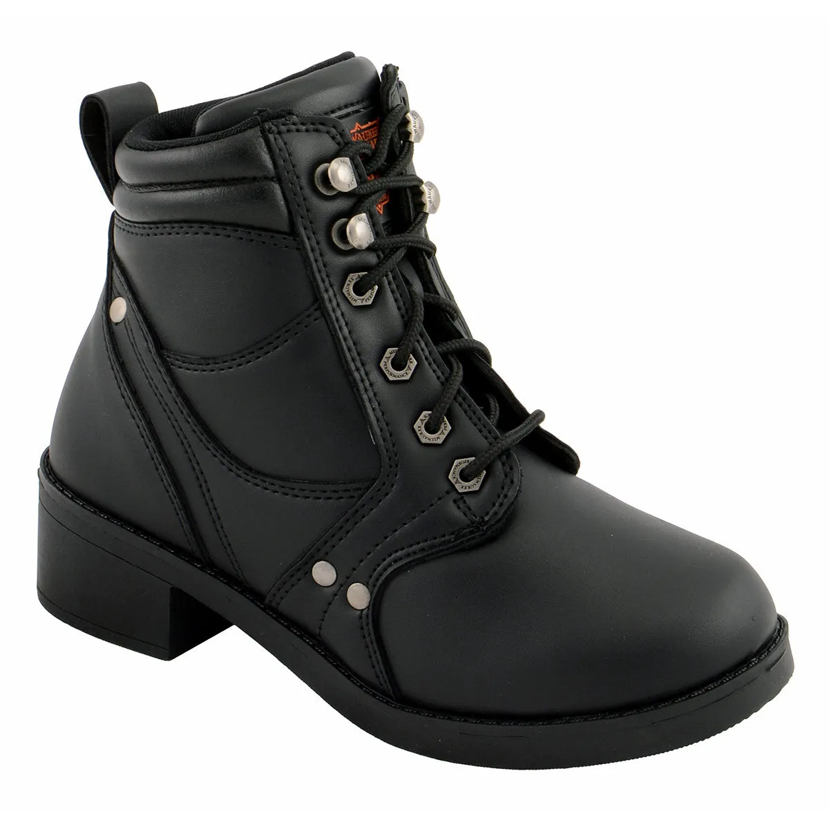 Milwaukee Leather MBK9265 Boys Black Lace-Up Boots with Side Zipper