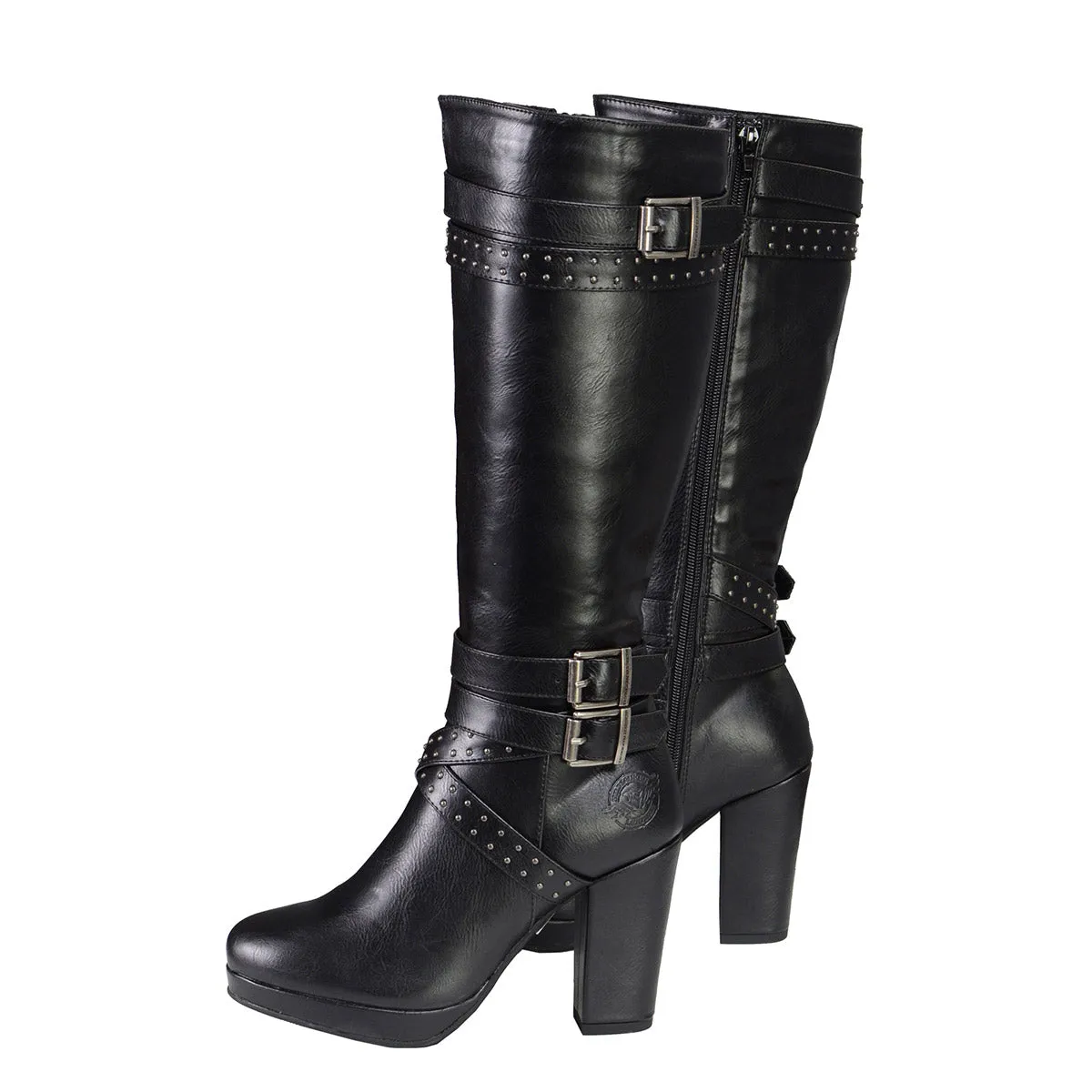 Milwaukee Leather MBL9422 Women's Tall Black Studded Strap Fashion