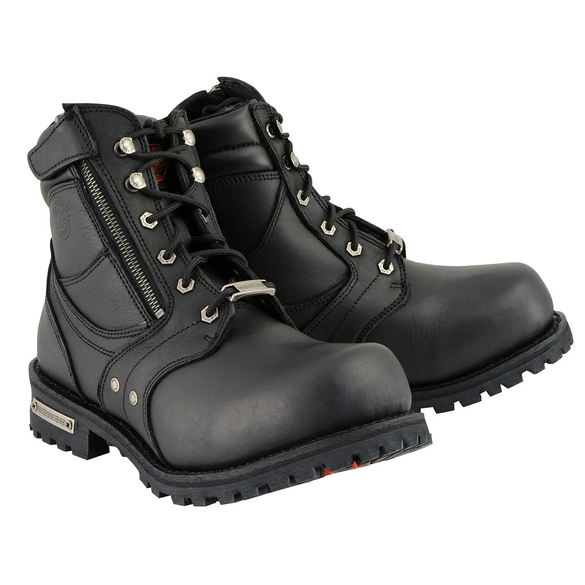 Milwaukee Leather MBM9050W Men's Wide Width Black 6-inch Lace-Up Boots