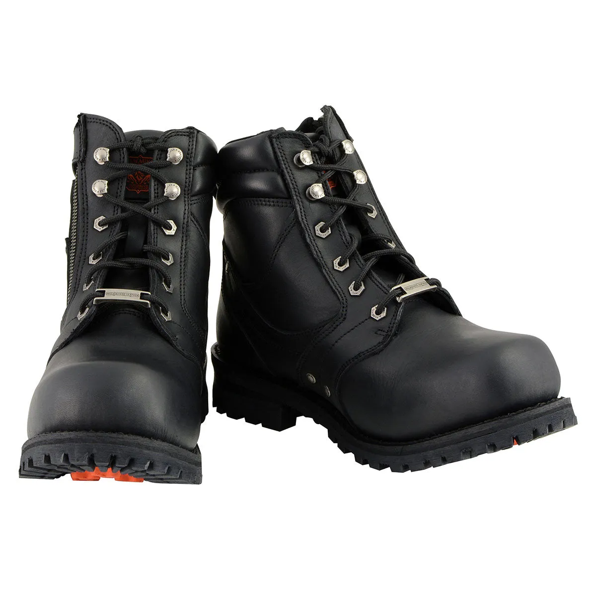 Milwaukee Leather MBM9050W Men's Wide Width Black 6-inch Lace-Up Boots