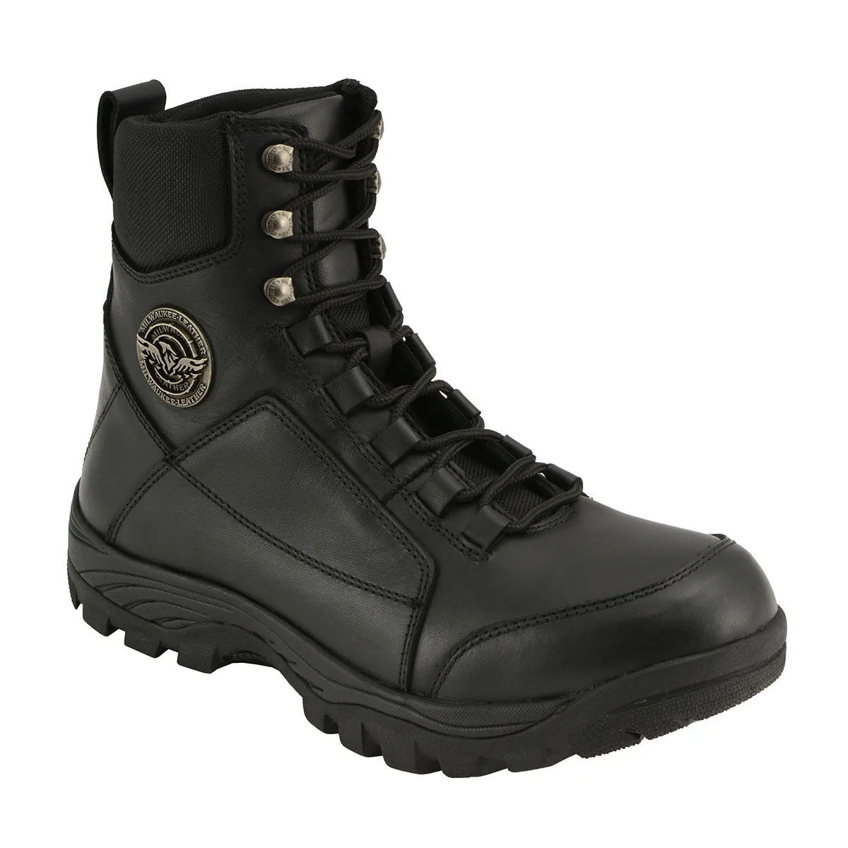 Milwaukee Leather MBM9081 Men’s Black 'Tactical' Lace-Up Leather Boots