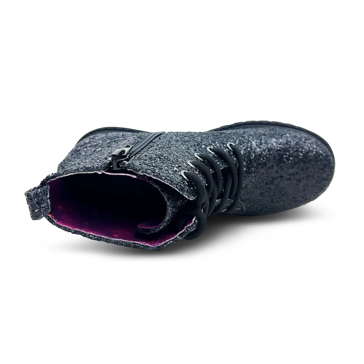 Miss Christie Boot in Black Glitter - Kids