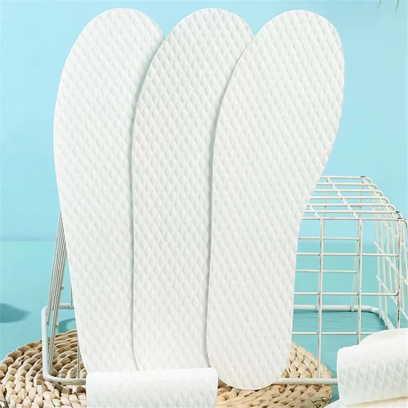 New 1/5/10 Pair/sets Disposable Insoles Nature Wood Pulp Insoles Men and Women Thin Breathable Sweat Soft Comfortable Shoe Pad