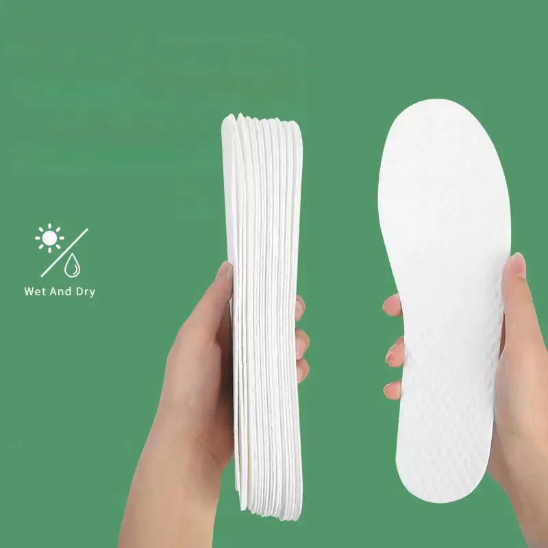 New 1/5/10 Pair/sets Disposable Insoles Nature Wood Pulp Insoles Men and Women Thin Breathable Sweat Soft Comfortable Shoe Pad