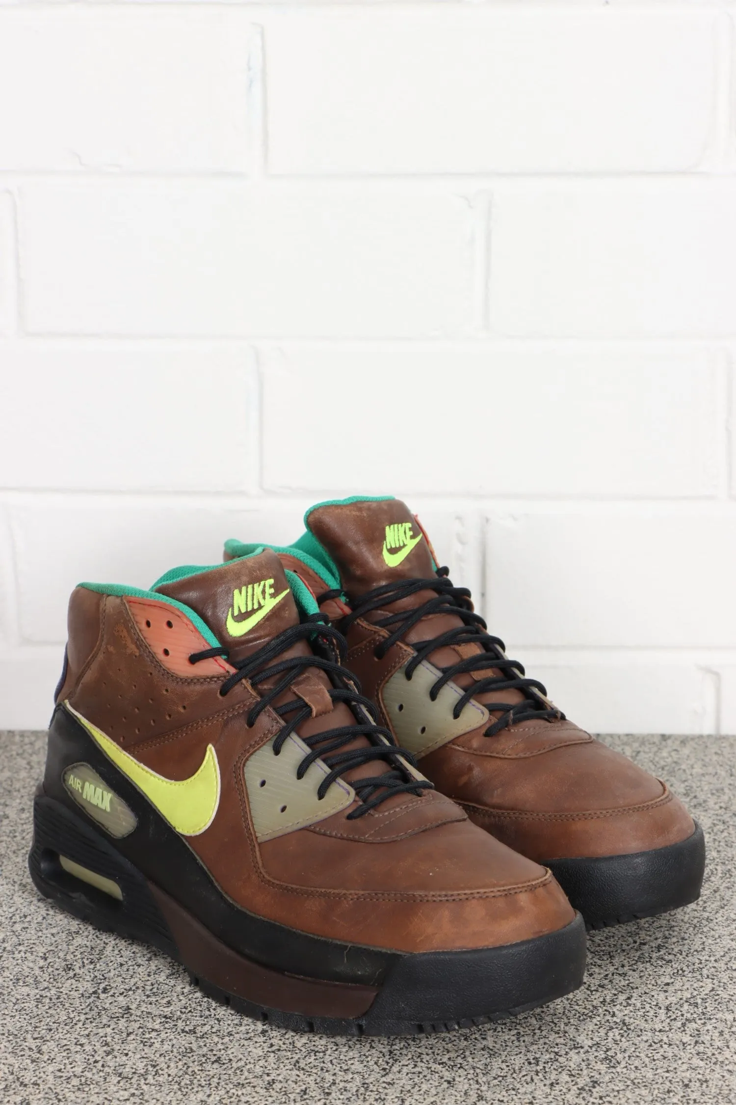 NIKE Air Max 90 Brown Leather Sneaker Boots (11.5)