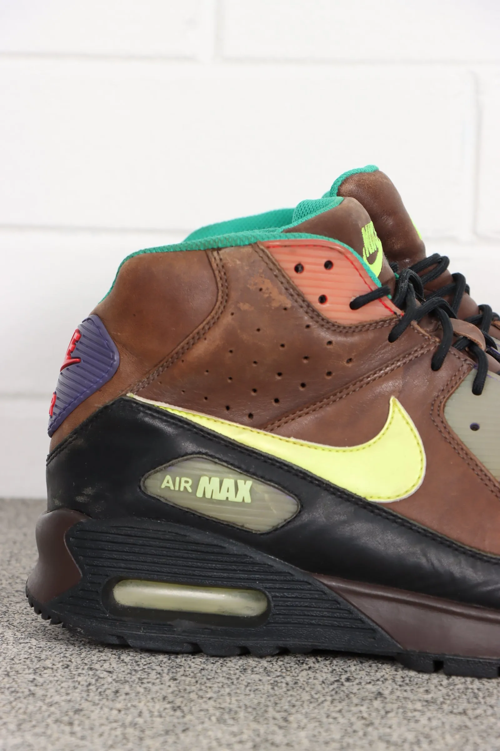 NIKE Air Max 90 Brown Leather Sneaker Boots (11.5)