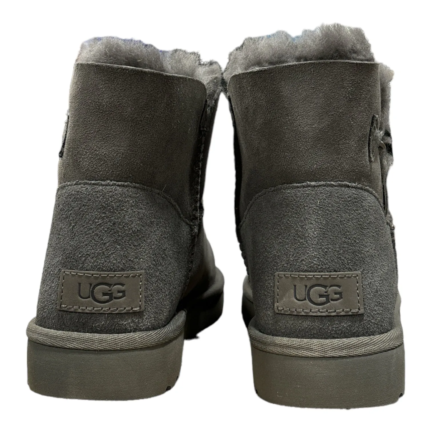 *No Box* UGG Women's Water Resistant Mini Bailey Button II Boots (Grey, 8)